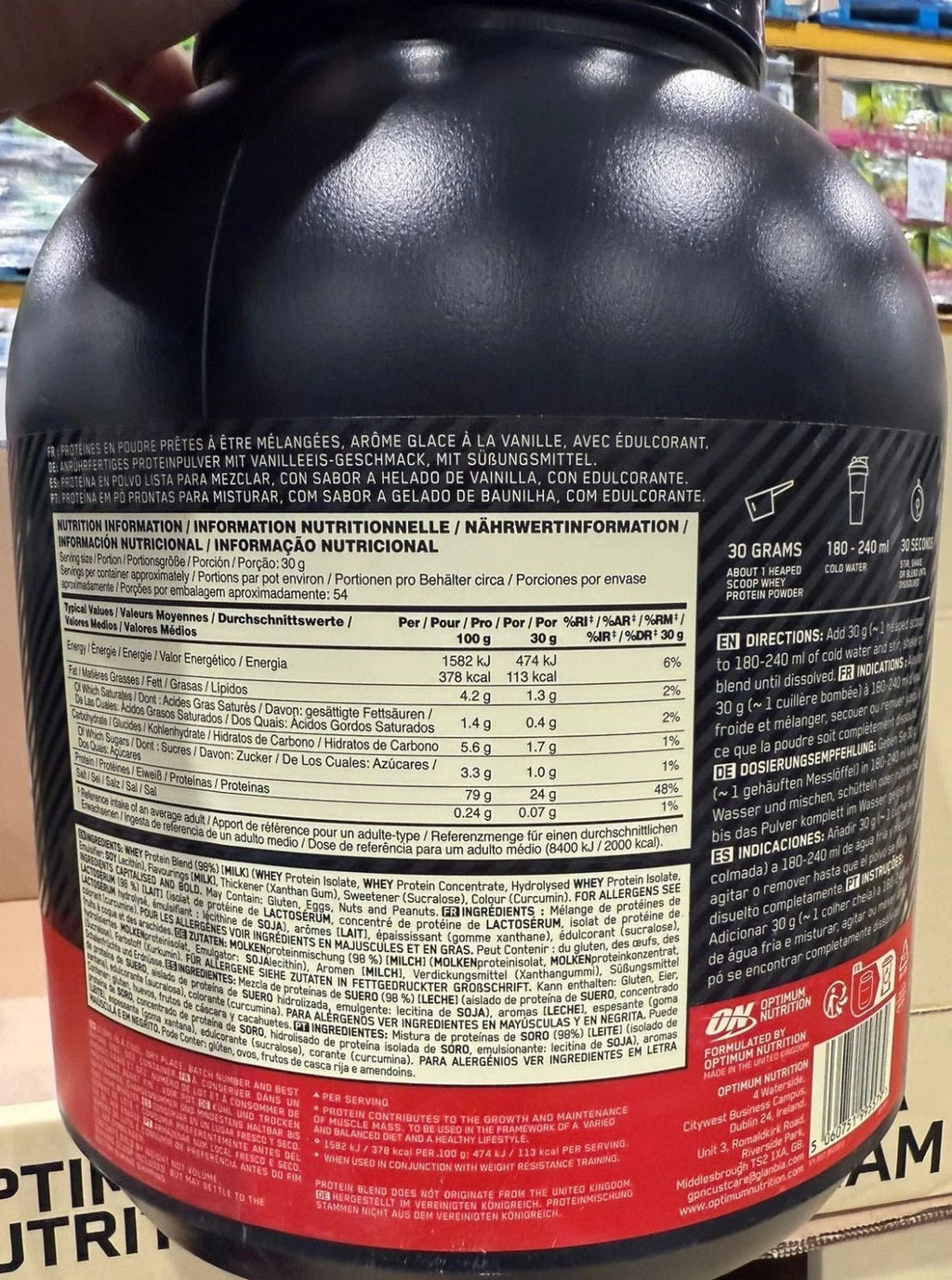 Optimum Nutrition Gold Standard 100% Whey Protein Powder | 24g Protein | Chocolate 1.67kg & Vanilla 1.62kg - Ecotrade Goods Limited
