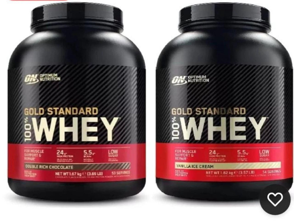 Optimum Nutrition Gold Standard 100% Whey Protein Powder | 24g Protein | Chocolate 1.67kg & Vanilla 1.62kg - Ecotrade Goods Limited